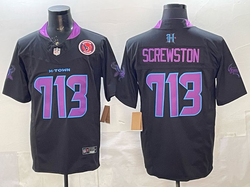 Men Houston Texans 713 Screwston Black 4th generations 2026 Nike Limited NFL Jersey style 2